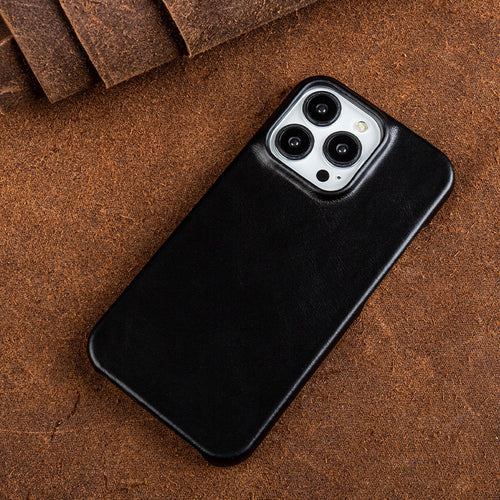 BowLift | Oil Wax Genuine Leather Apple iPhone Case