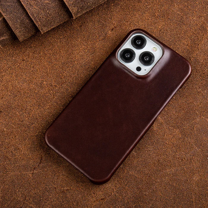 BowLift | Oil Wax Genuine Leather Apple iPhone Case