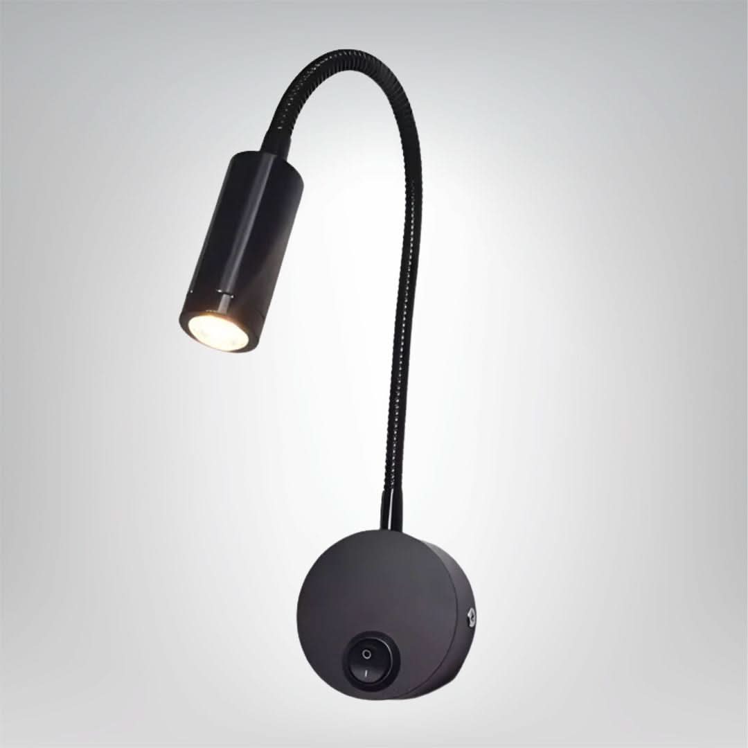 BowLift | Wireless LED Wall Light with Flexible Arm in Black