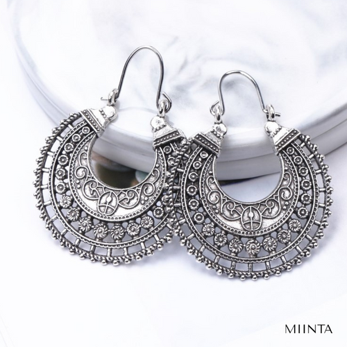 Elegant Tibetan Filigree Earrings made of High-Quality Real Silver! Bowlift