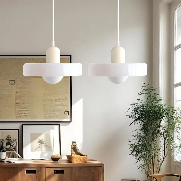 BowLift | Celeste Élégance - Stylish Pendant Lamp of Metal & Glass