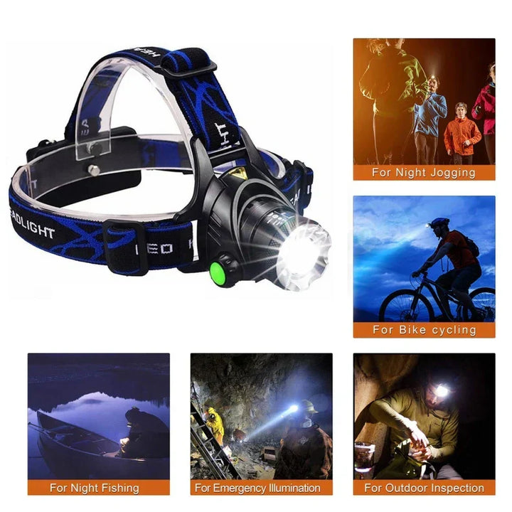Rechargeable LED headlamp durable, waterproof and powerful | Bowlift