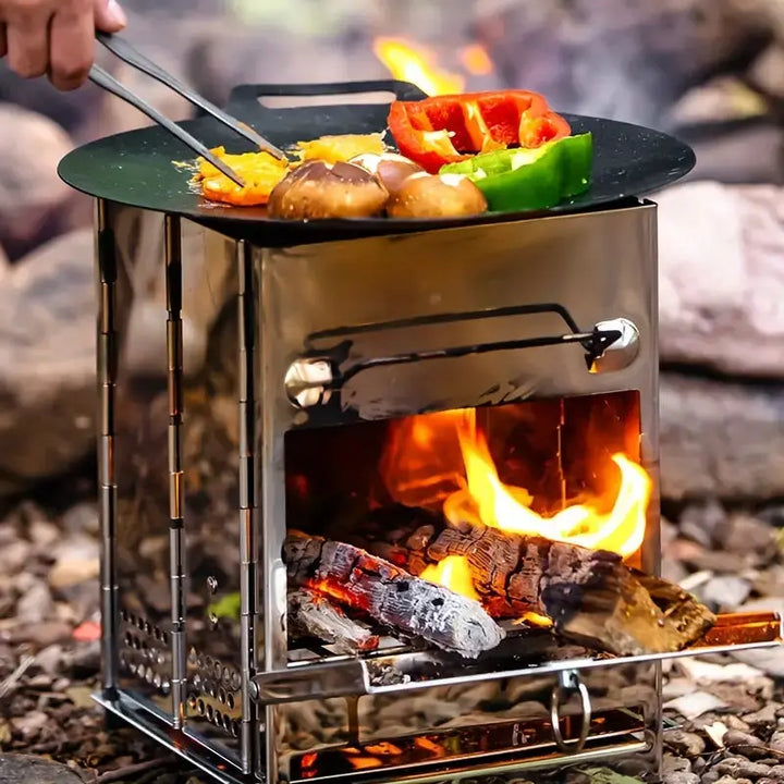FirePower Compact – Portable Stainless Steel Wood Stove for Outdoor Activities | Bowlift