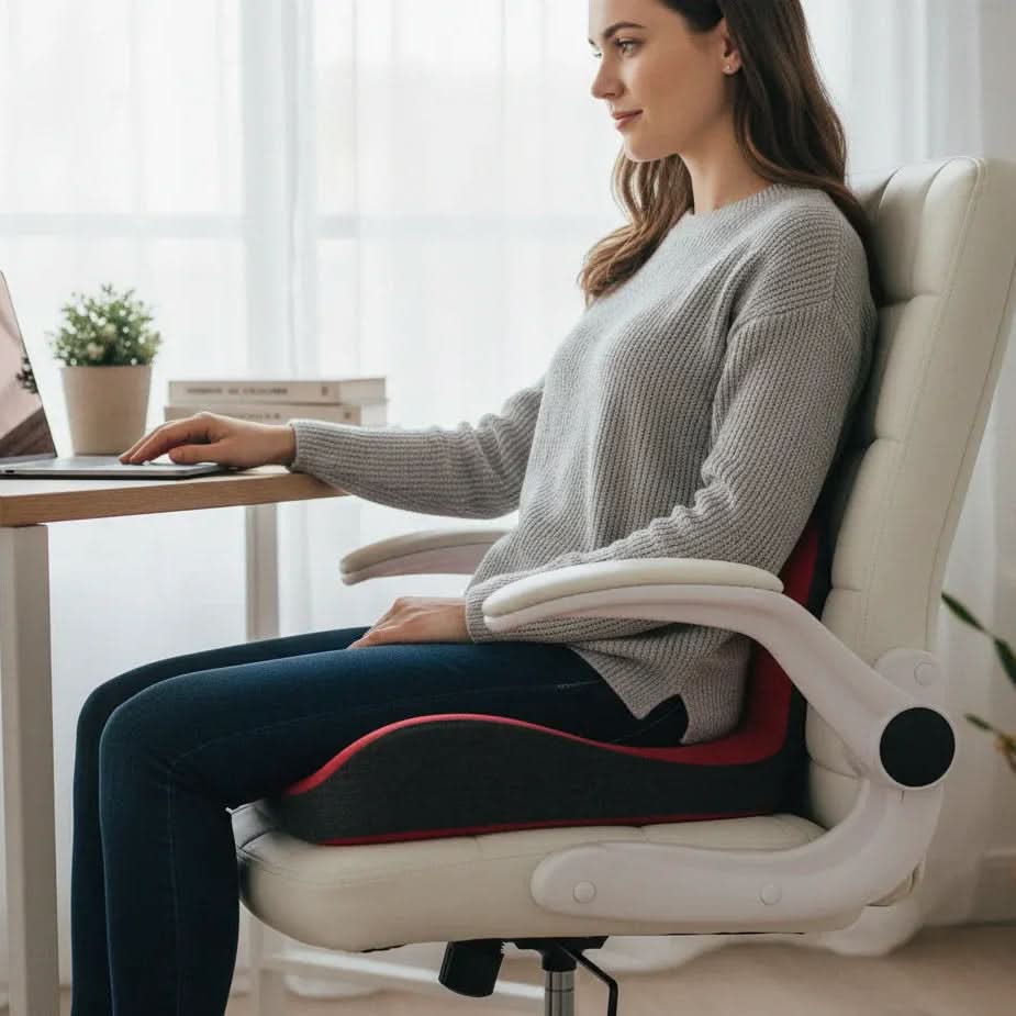BowLift | Ergonomic Memory Foam Seat Cushion for Back & Tailbone Relief