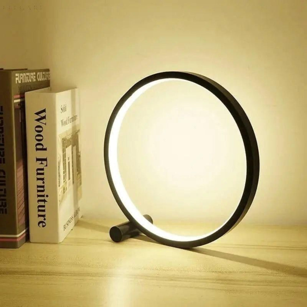BowLift | Modern Minimalist Dimmable LED Ring Desk Lamp – Touch Control & Warm Ambient Lighting