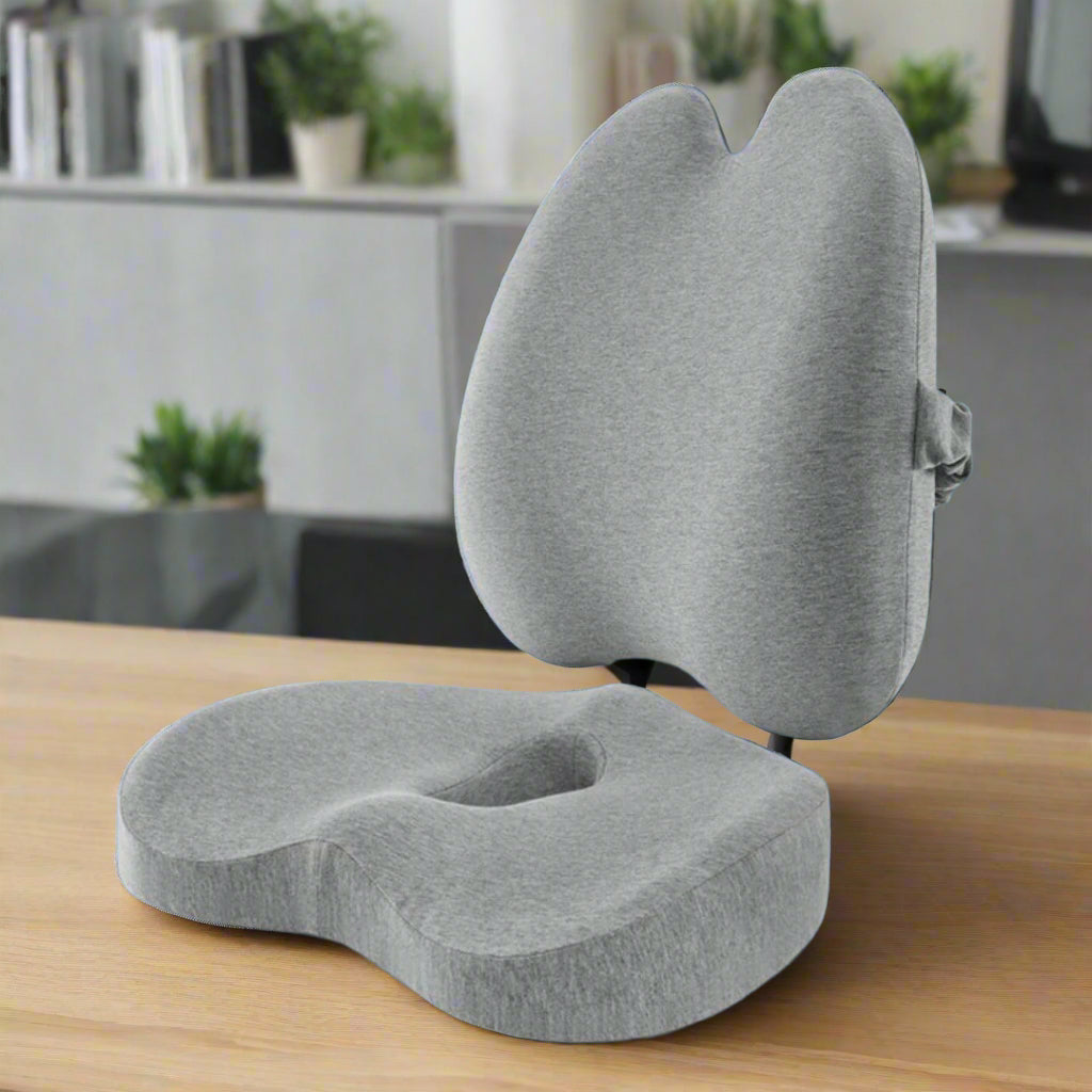 BowLift | Orthopedic Comfort Cushion Set for Pain Relief & Posture Support - Seat & Back Cushions for Office Workers, Seniors & Pregnant Women