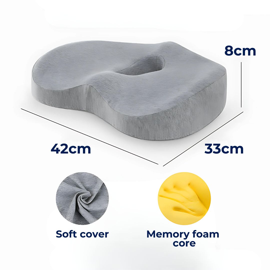 BowLift | Orthopedic Comfort Cushion Set for Pain Relief & Posture Support - Seat & Back Cushions for Office Workers, Seniors & Pregnant Women