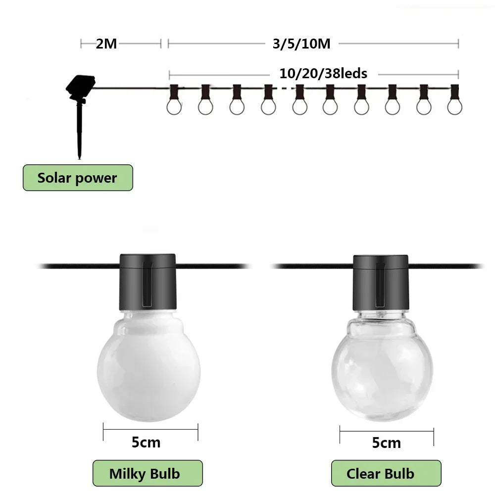Outdoor String Lights - Decorative LED Lighting for Garden and Terrace | Bowlift
