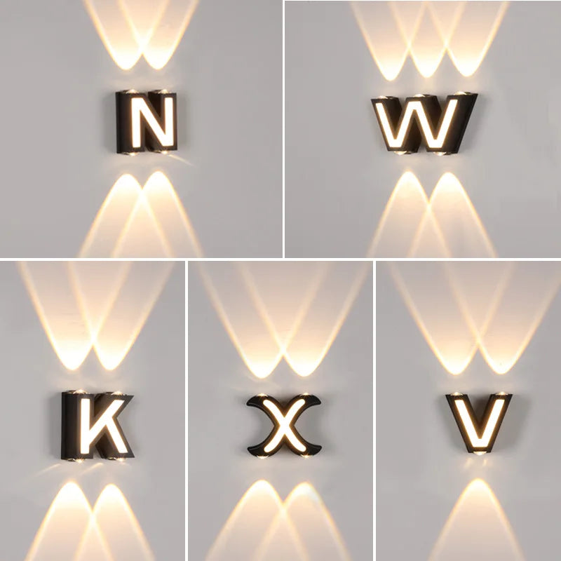 BowLift | LED Outdoor Wall Lamp with Customizable Letter Sign and Energy-Efficient Lighting for Home Entryways and Patios