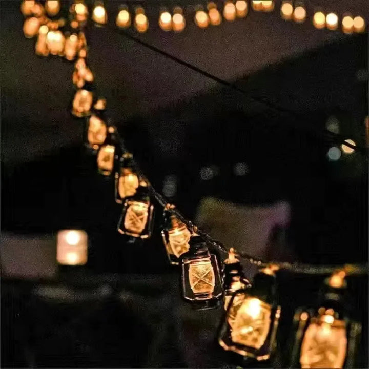 Solar-powered LED string lights with flame effect – Decorative outdoor lighting for garden and terrace | Bowlift