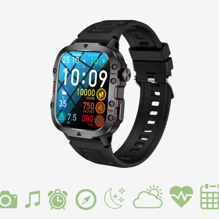 BowLift | TrailMate – Waterproof Outdoor Smartwatch | Adventure-Ready Fitness Tracker with Full Health Monitoring