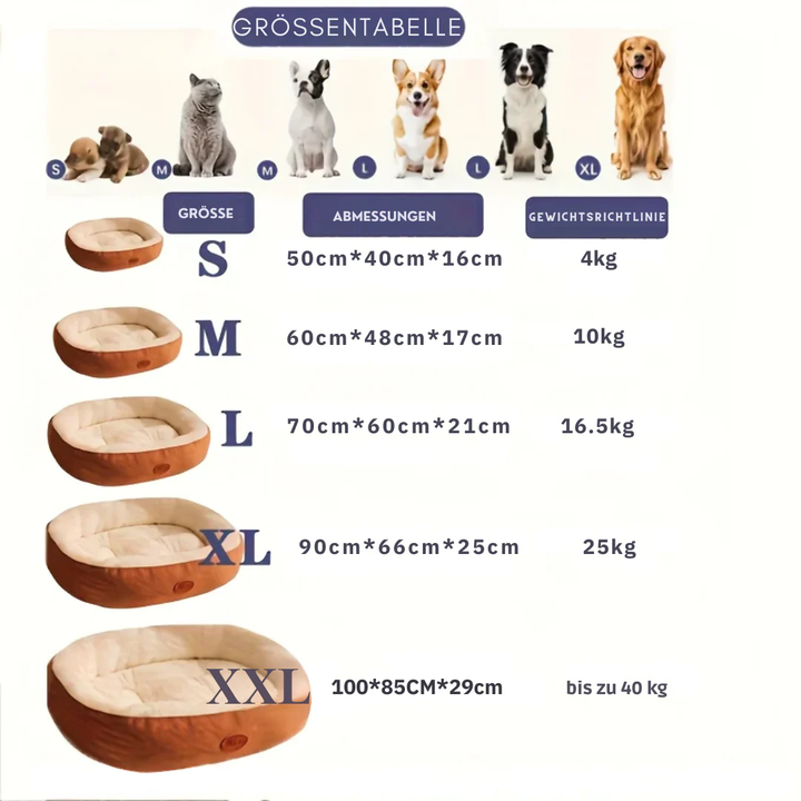 Oval Plush Bed for Dogs & Cats Bowlift