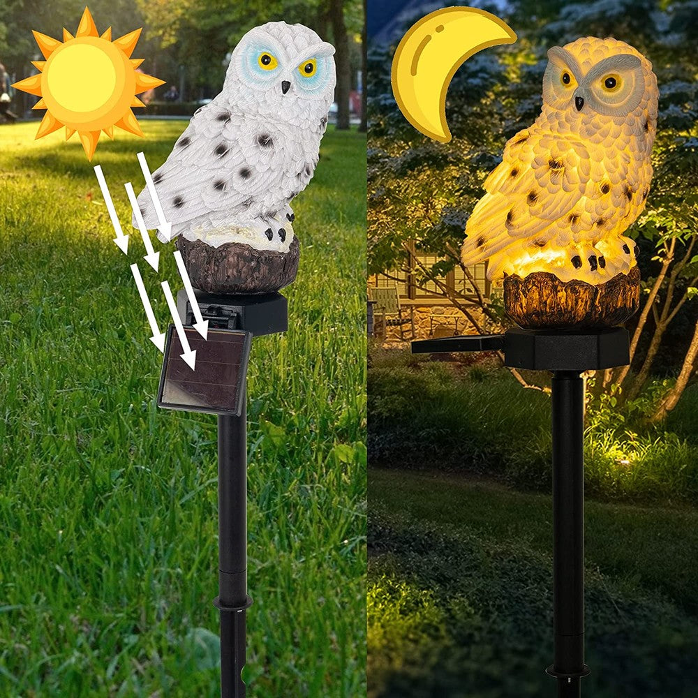 Solar-powered garden lamp with decorative owl design – LED outdoor light for the garden | Bowlift