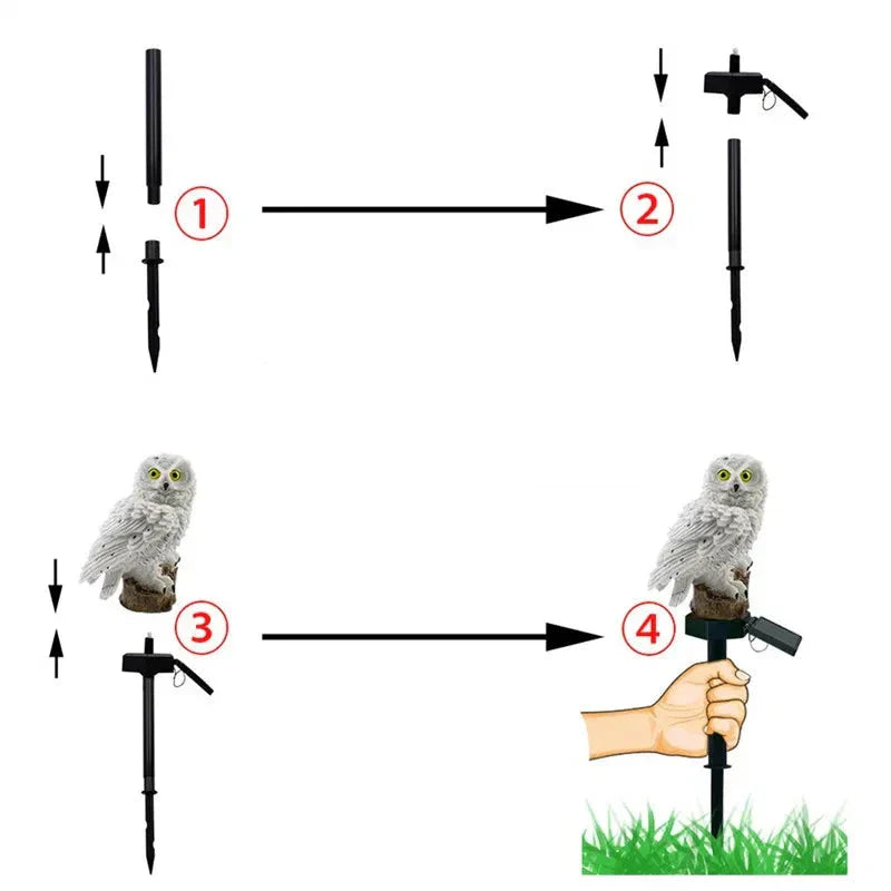Solar-powered garden lamp with decorative owl design – LED outdoor light for the garden | Bowlift