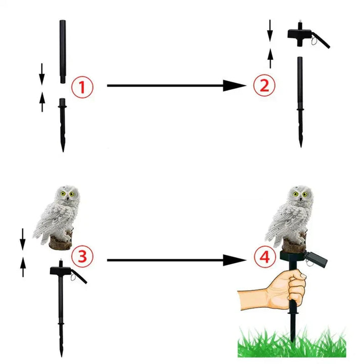 Solar-powered garden lamp with decorative owl design – LED outdoor light for the garden | Bowlift