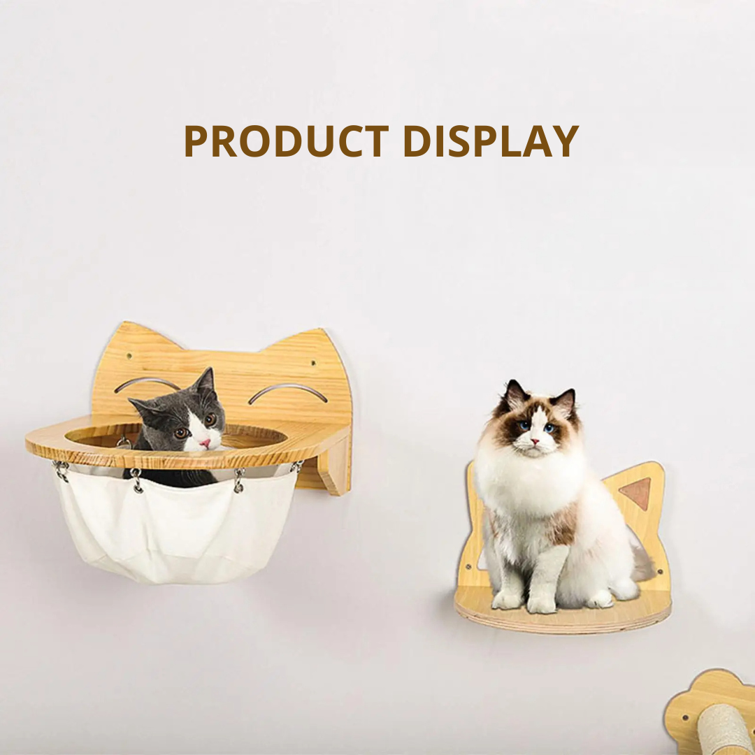 Hanging wooden cat basket Bowlift