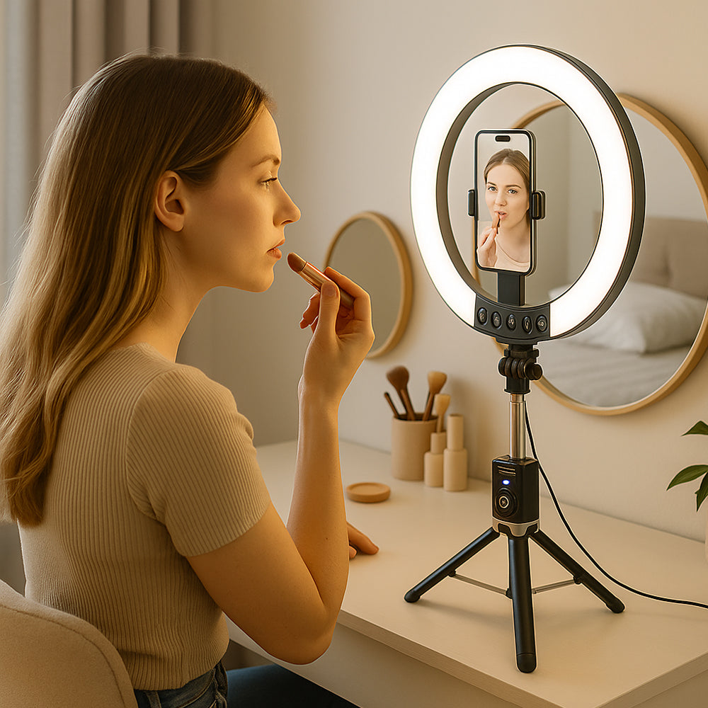 Ring Light with Remote Control & Tripod – 3 Color Temperatures – P220-Q | Bowlift