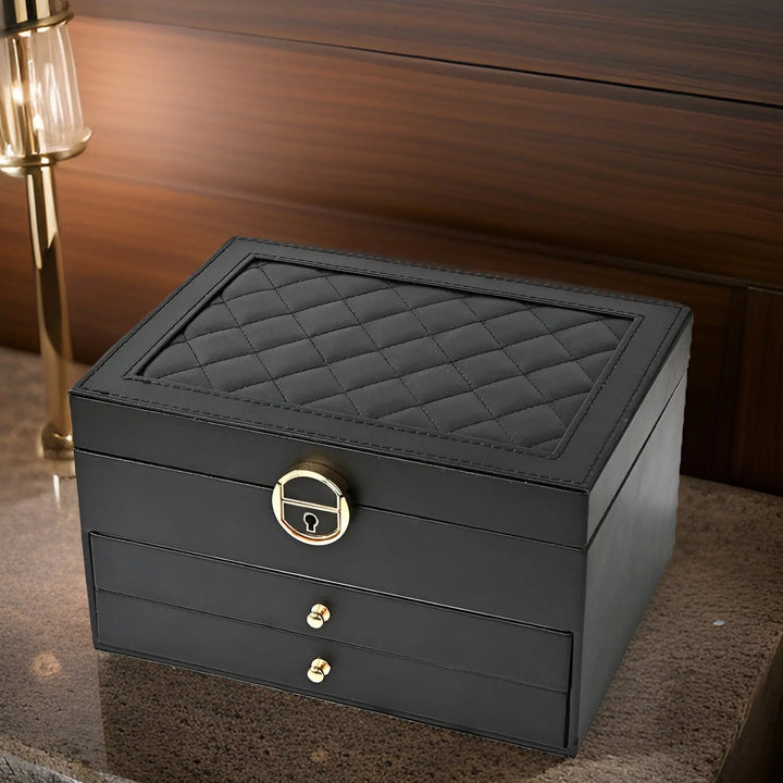 BowLift | EleganceBox – Luxury Multi-Layer Jewellery Organiser in Premium PU Leather