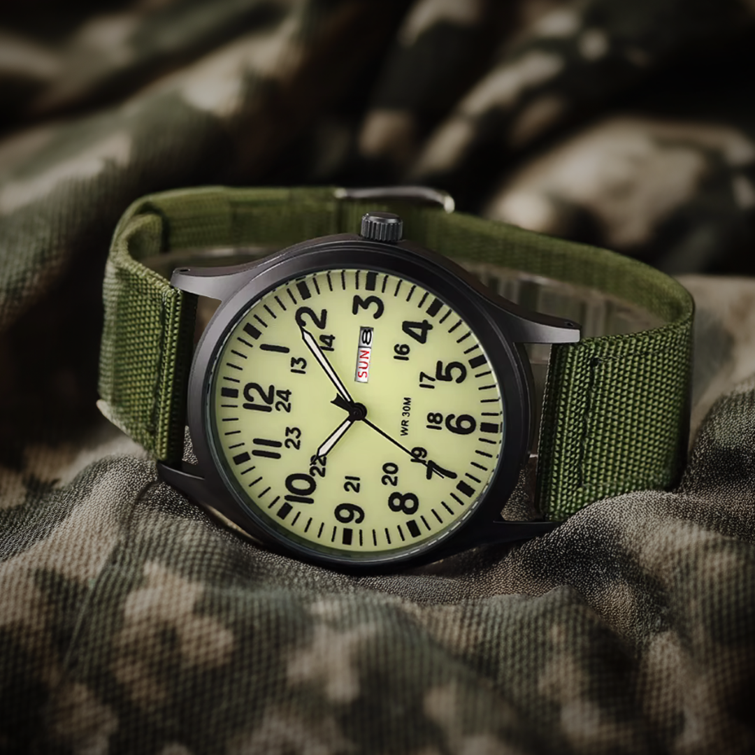 BowLift | Men’s Rugged Outdoor Watch – Waterproof Military-Style Stainless Steel Timepiece