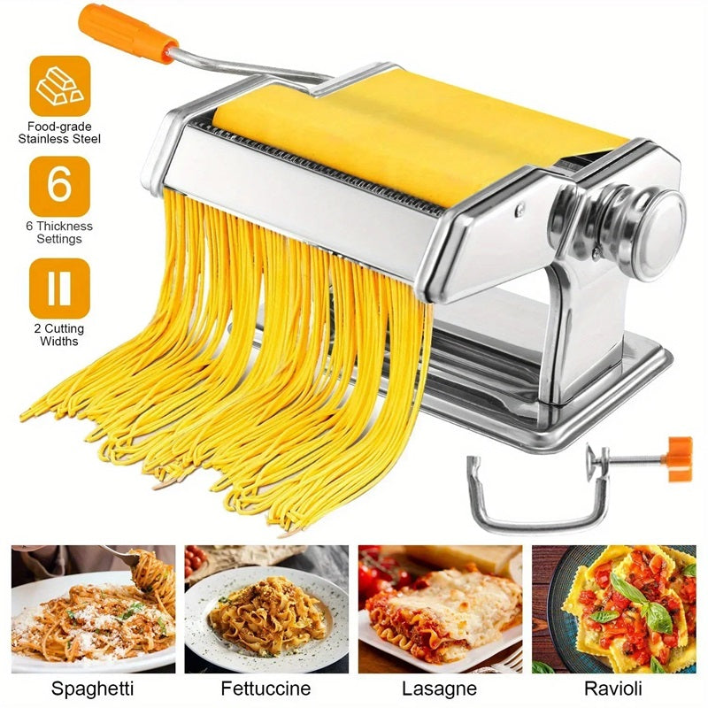 BowLift | Compact Stainless Steel Pasta Maker with 6 Adjustable Thickness Levels