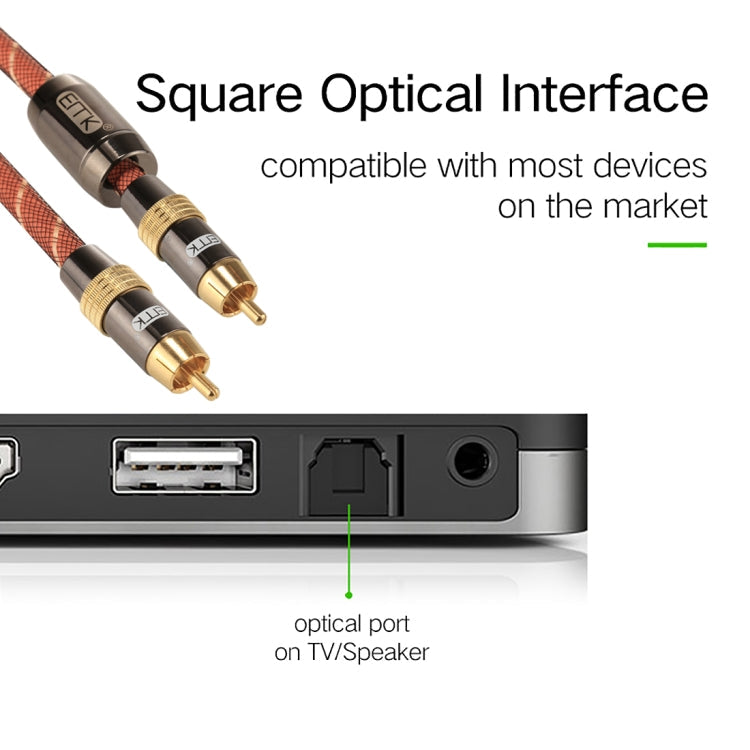 BowLift | EMK TZ/A 8m OD8.0mm gold-plated metal head RCA to RCA plug digital coaxial interconnect cable audio / video RCA cable