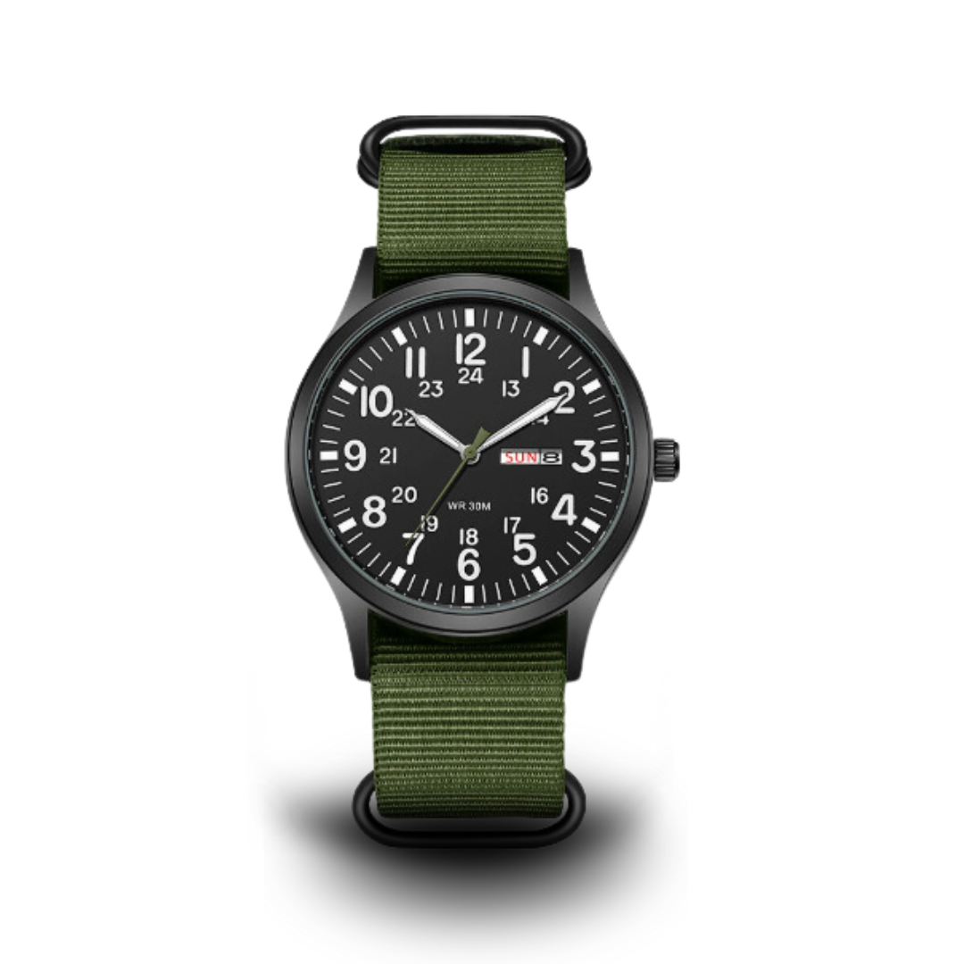 BowLift | Men’s Rugged Outdoor Watch – Waterproof Military-Style Stainless Steel Timepiece