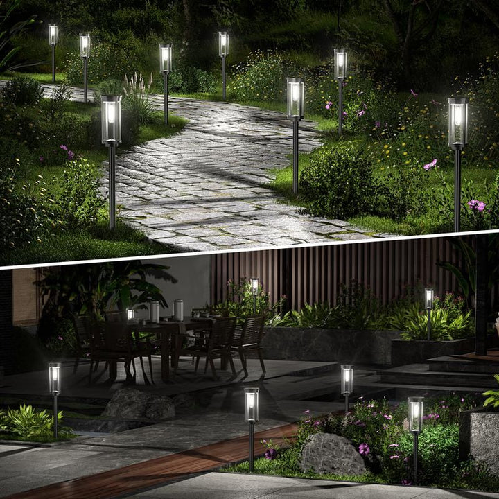 BowLift | Solar Garden Path Lights | Automatic Dusk Sensor | IP65 Waterproof | Warm White LED | 12h Runtime | Set of 2