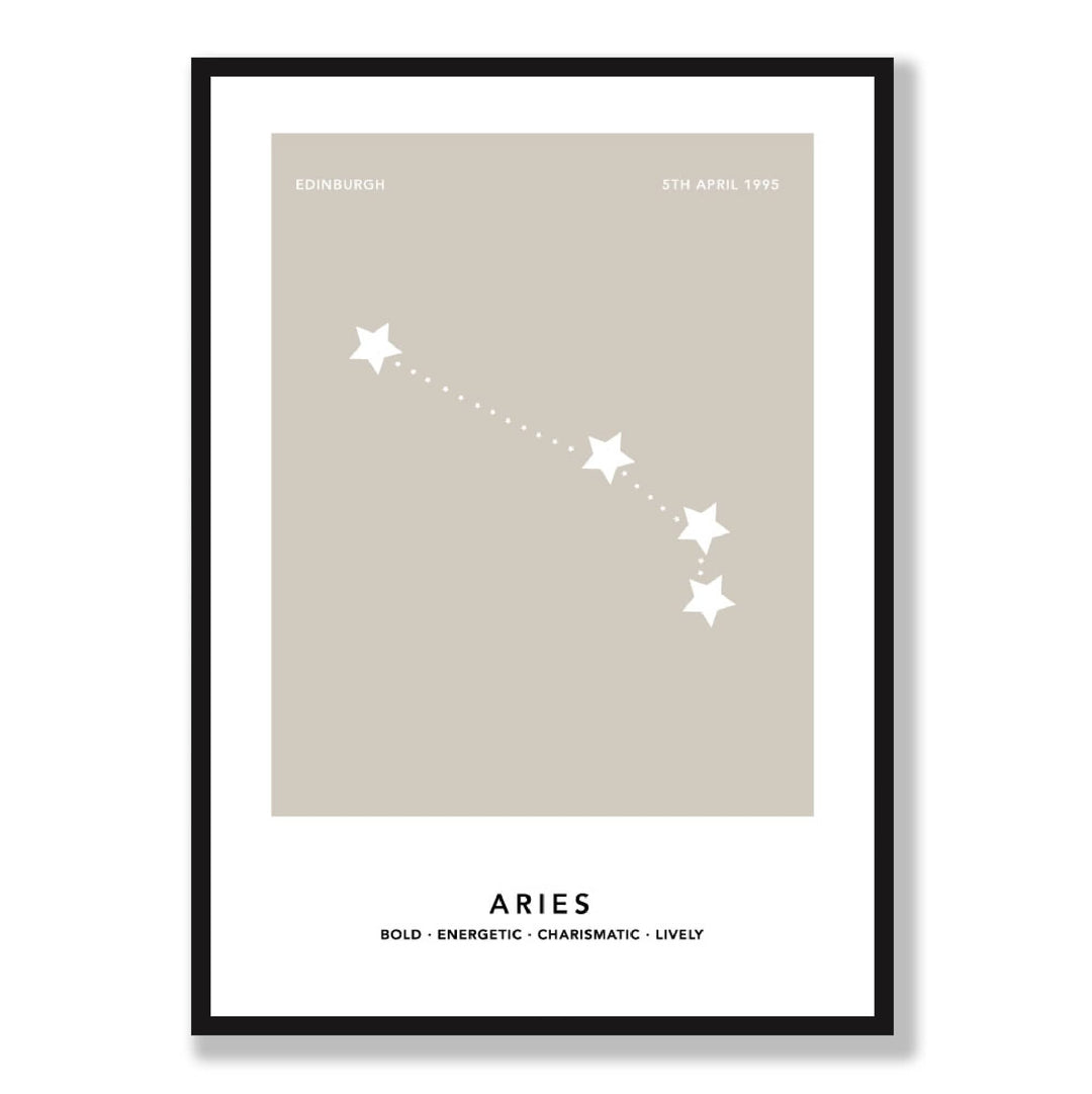ARIES - Personalized zodiac print with color options | Bowlift