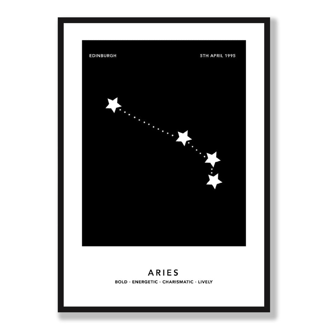 ARIES - Personalized zodiac print with color options | Bowlift