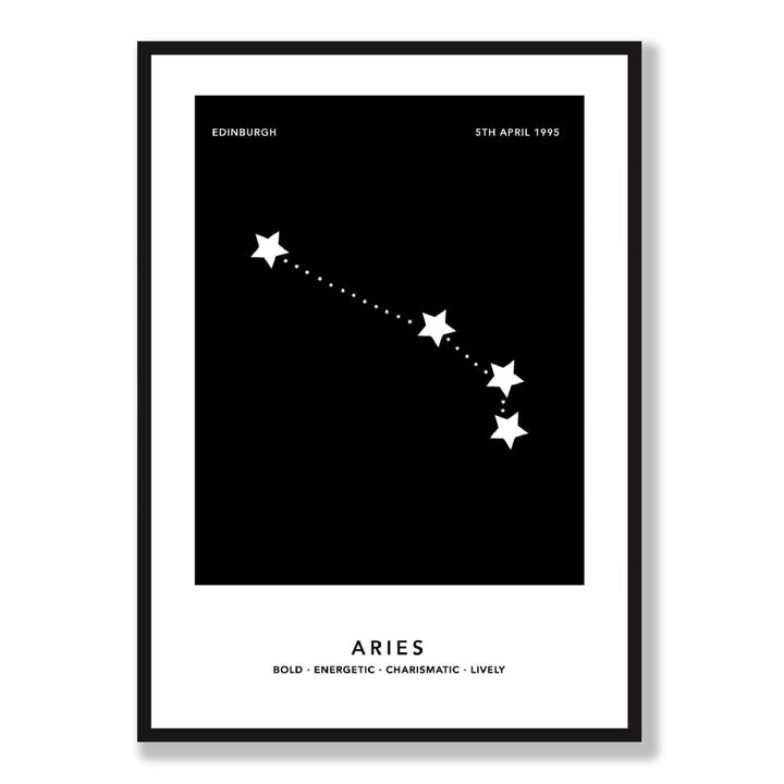 ARIES - Personalized zodiac print with color options | Bowlift