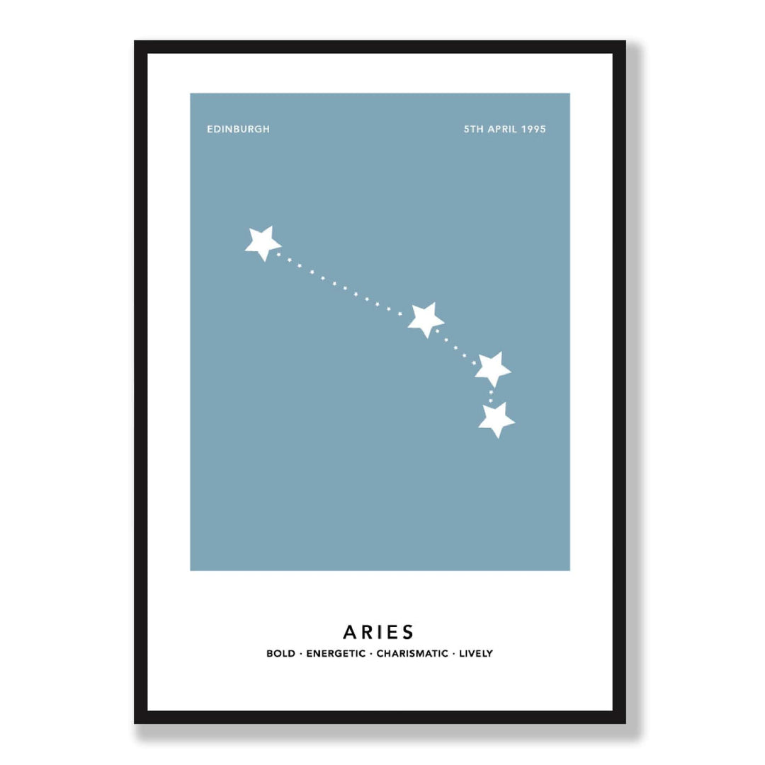 ARIES - Personalized zodiac print with color options | Bowlift