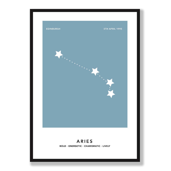 ARIES - Personalized zodiac print with color options | Bowlift