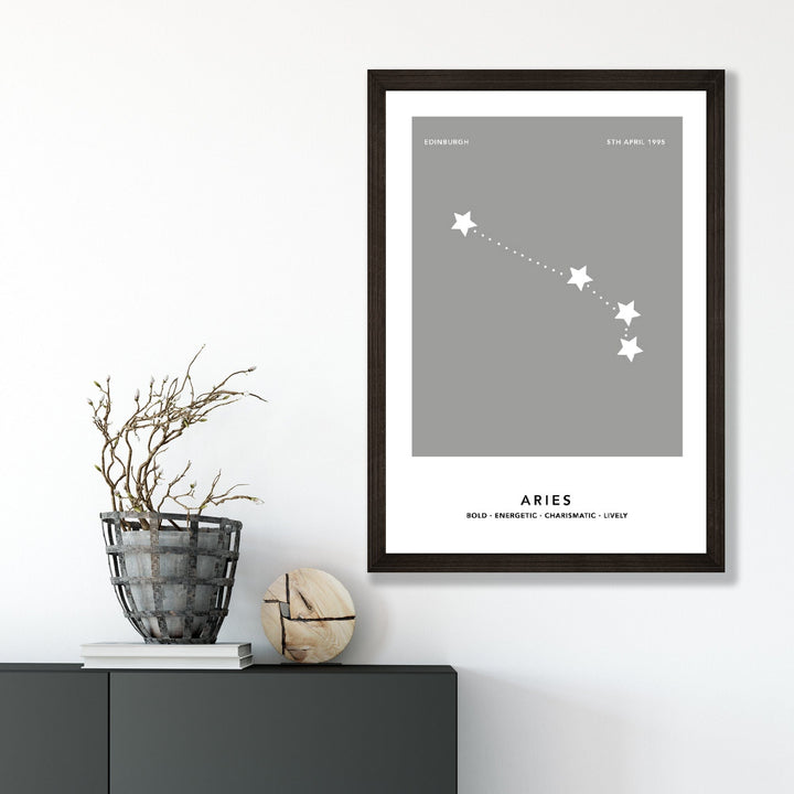ARIES - Personalized zodiac print with color options | Bowlift