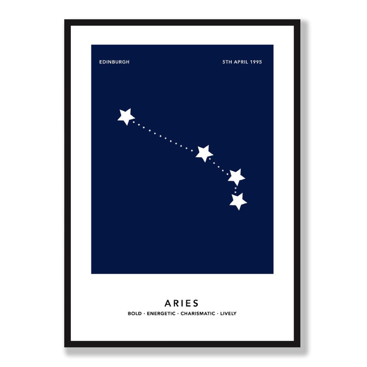 ARIES - Personalized zodiac print with color options | Bowlift