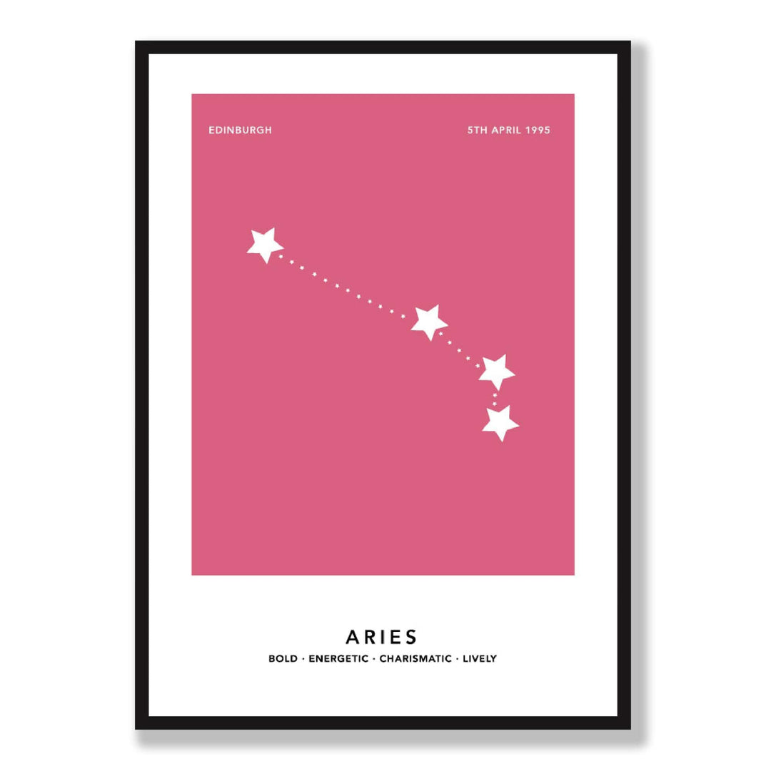 ARIES - Personalized zodiac print with color options | Bowlift