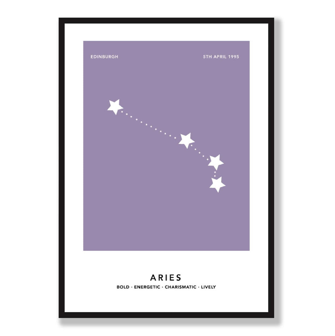 ARIES - Personalized zodiac print with color options | Bowlift