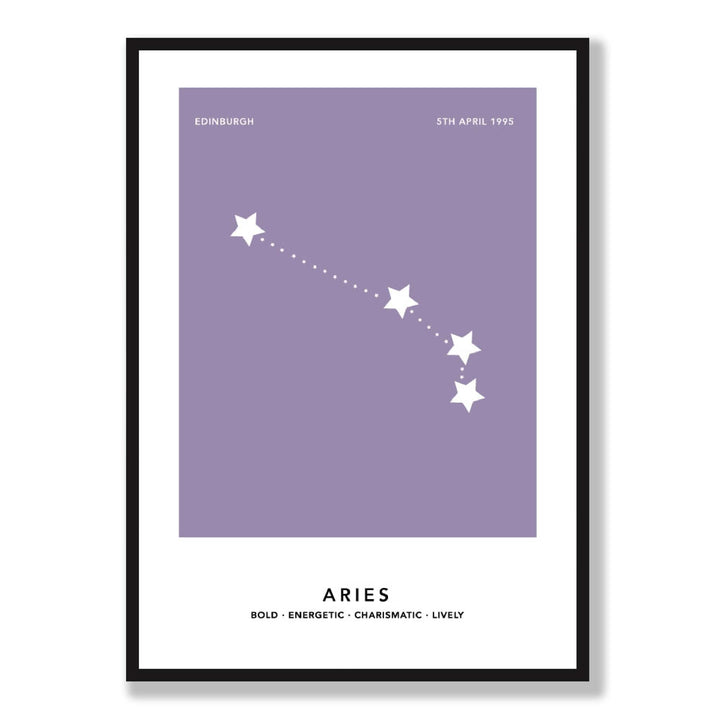 ARIES - Personalized zodiac print with color options | Bowlift