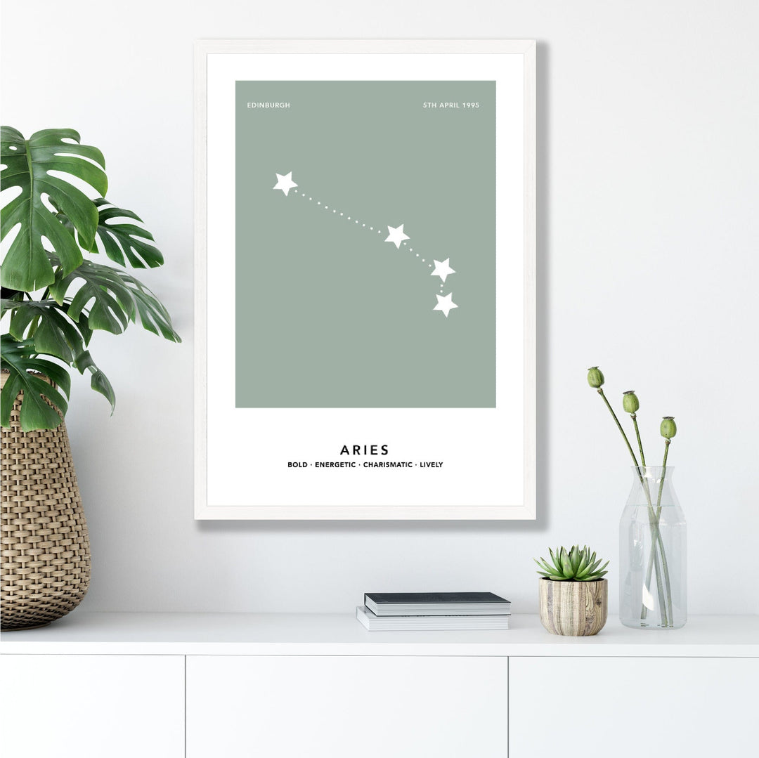 ARIES - Personalized zodiac print with color options | Bowlift