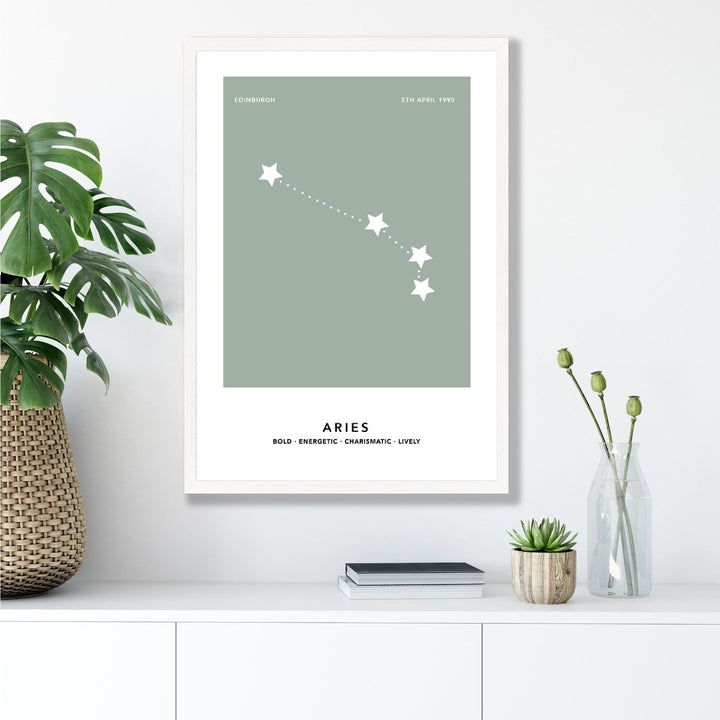 ARIES - Personalized zodiac print with color options | Bowlift