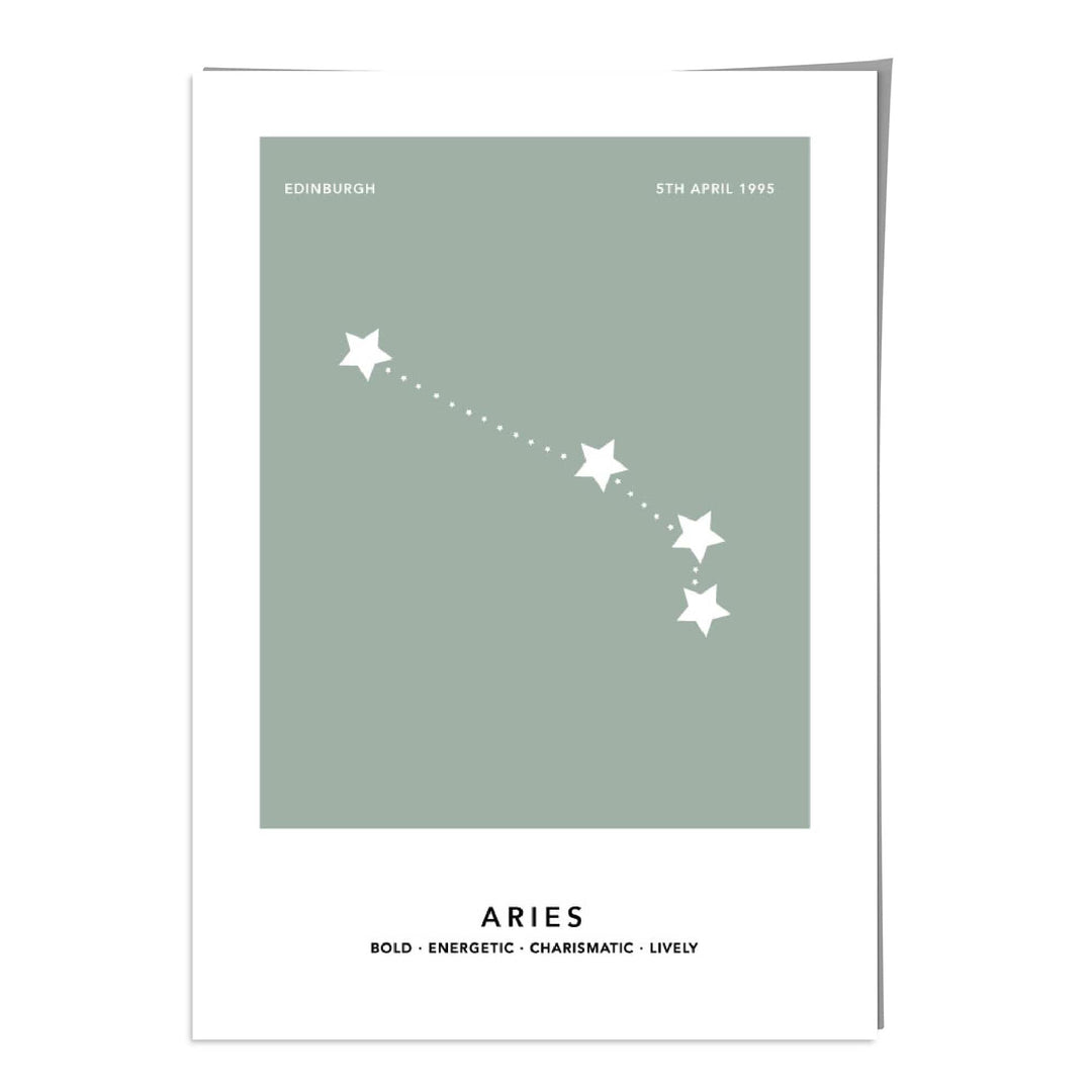 ARIES - Personalized zodiac print with color options | Bowlift