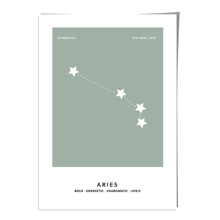 ARIES - Personalized zodiac print with color options | Bowlift