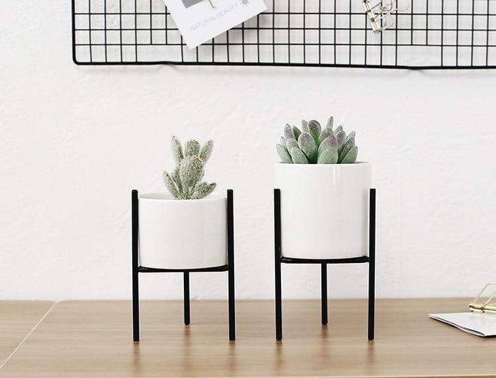 Pack of 3 mid-century floral planters Bowlift