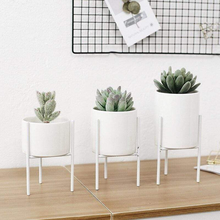 Pack of 3 mid-century floral planters Bowlift