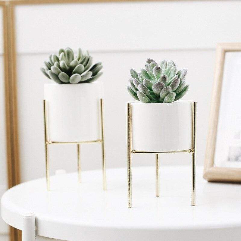Pack of 3 mid-century floral planters Bowlift