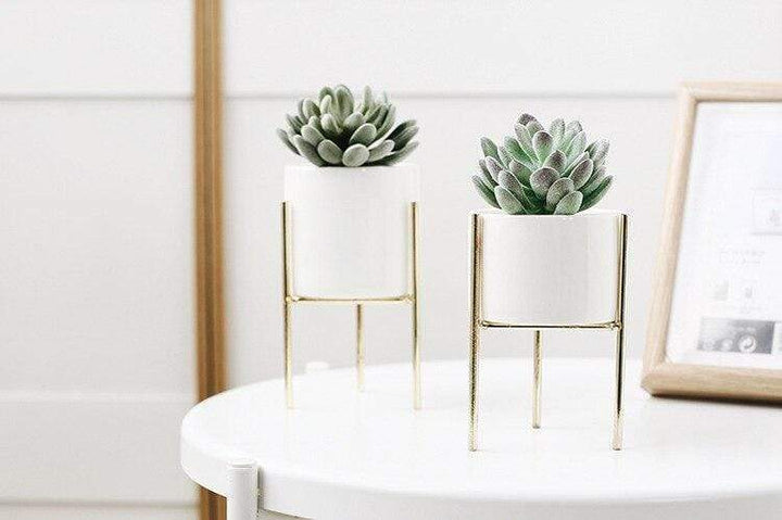 Pack of 3 mid-century floral planters Bowlift