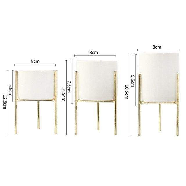 Pack of 3 mid-century floral planters Bowlift