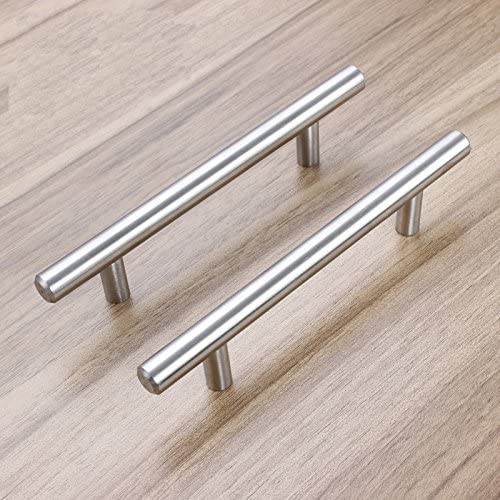 BowLift | Brushed Nickel Modern Stainless Steel Drawer Hardware T-Bar Handles