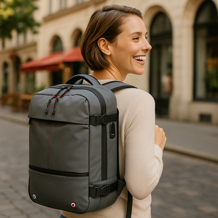 Packlite Slim – Waterproof compression backpack with USB connection for hand luggage | Bowlift