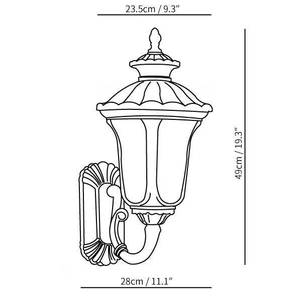 BowLift | Waterproof Retro Outdoor Wall Lamp Frosted Glass