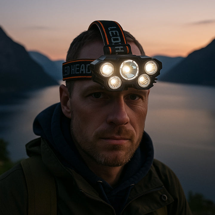 Headlamp 300 Lumen 180° adjustable angle – 4 lighting modes | Bowlift
